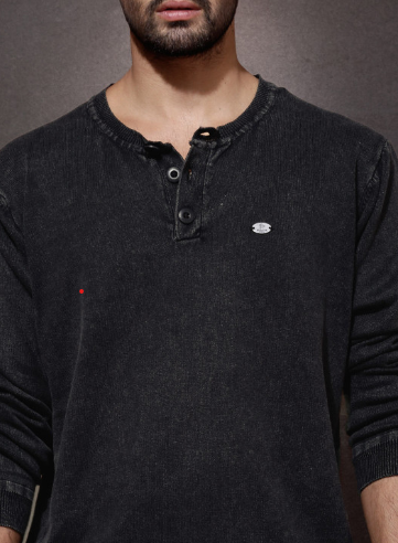 Black Henley Sweater