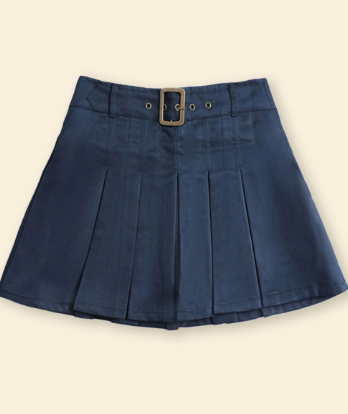 Girls A-Line Pleated Skirt with Hidden Shorts