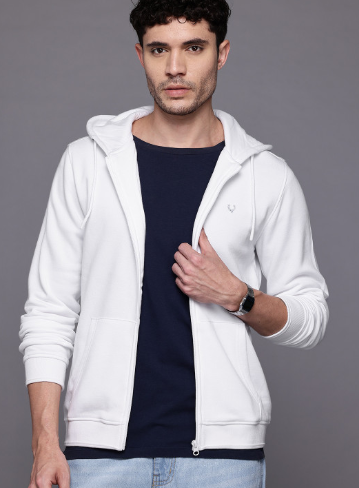 Hooded Front-Open Sweatshirt