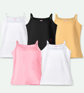 Kids Girls Pack Of 5 Camisoles