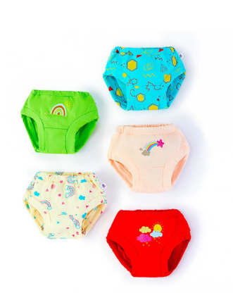 Kids Unisex Pack of 5 Pure Cotton Basic Brief Underwear