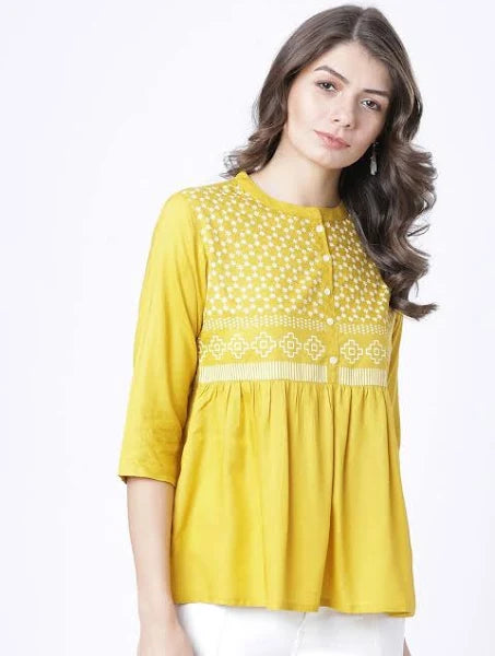 Printed Gathered Top