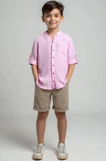 Pure Cotton Mandarin Shirt