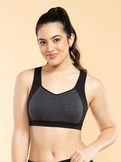 Medium Impact Cotton Padded Wire-Free Full Coverage Comfort Sports Bra