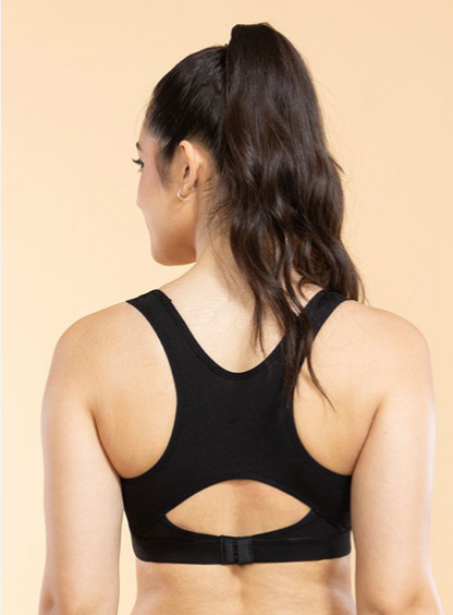 Medium Impact Cotton Padded Wire-Free Full Coverage Comfort Sports Bra