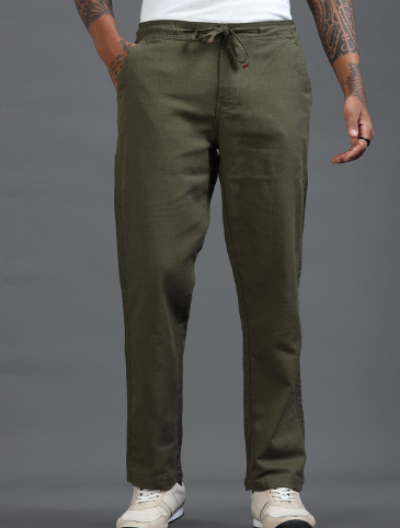 The Lifestyle Co Men Mid-Rise Loose Fit Trousers