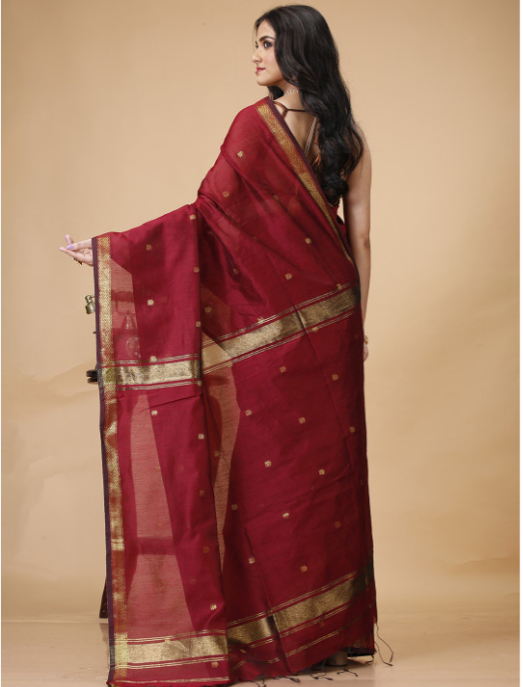 Woven Design Zari Silk Cotton Taant Saree